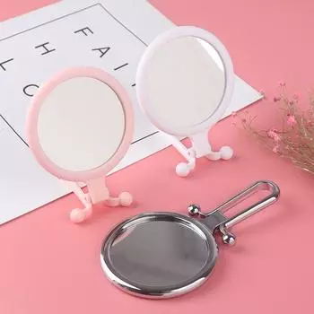 5/10-кратное увеличительное ручное зеркало для путешествий, двухстороннее складное ручное зеркало для макияжа 10X розовый