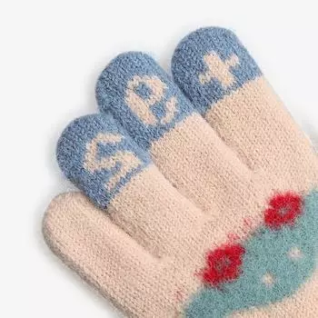 5-10 лет новые зимние детские вязаные теплые перчатки милые автомобильные жаккардовые перчатки с полным пальцем для учеников начальной школы для защиты от холода average size