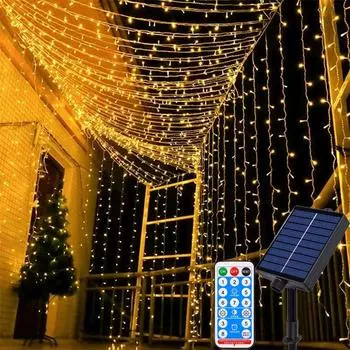 5/10 м светодиодные гирлянды на солнечных батареях с дистанционным управлением 8 режимов водонепроницаемая сказочная гирлянда для наружного сада свадебная вечеринка рождественский декор 5M
