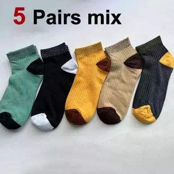 5/10 пар мужских коротких носков с узором в горошек, модные спортивные носки, мягкие, удобные, впитывающие пот, дышащие, повседневные носки One Size