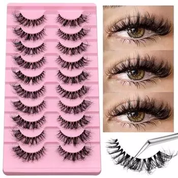 5/10 пар норковых ресниц, невидимая лента, натуральные накладные ресницы, перекрестные кластеры, сказочные 3D наращивание ресниц из искусственной норки