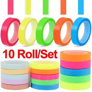 5/10 рулонов водонепроницаемых индексных наклеек прозрачная флуоресцентная лента вкладки для чтения заметок канцелярские товары этикетки для школы офис студенты подарок