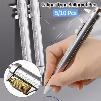 5/10 шт. 2 в 1 штангенциркуль шариковая ручка 0-100 мм многофункциональный пластиковый подарок студенту канцелярские принадлежности штангенциркуль измерительные инструменты