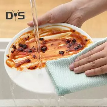 5/10 шт 30x40 см кухонная салфетка для мытья рыбьей чешуи без царапин впитывающая тряпка для мытья посуды многоразовая моющаяся тряпка из микрофибры кухонная посуда стекло 5pcs