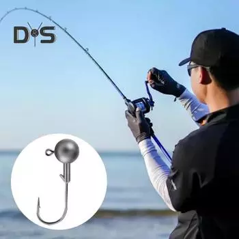 5/10 шт. 3,5/5/7/10/14/20 г круглый рыболовный крючок с джиг-головкой прочный металлический неокрашенный с зазубринами рыболовный крючок для ловли пресноводного соленого окуня форели судака 3.5g