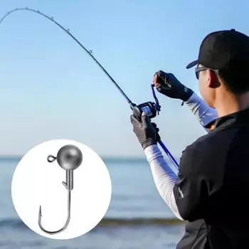 5/10 шт. 3,5/5/7/10/14/20 г круглый рыболовный крючок с джиг-головкой прочный металлический неокрашенный с зазубринами рыболовный крючок для ловли пресноводного соленого окуня форели судака 3.5g