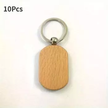 5/10 шт. Деревянная квадратная бирка Брелоки Деревянный автомобильный брелок Аксессуары Модный кулон для сумки Хранение ключей Пустая деревянная карточка 10Pcs