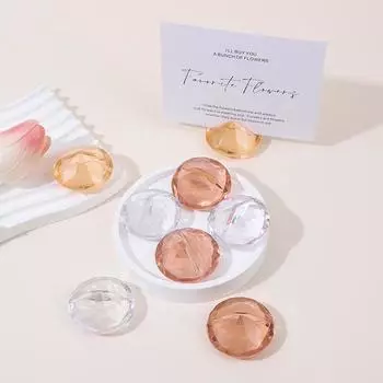 5/10 шт., держатели для карточек с бриллиантами, акриловые держатели для номеров столов, хрустальные подставки для карточек для украшения стола на свадьбу или детский душ 5Pcs