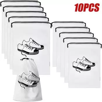 5/10 шт., домашняя сумка для хранения обуви, водонепроницаемая, портативная, многоразовая, герметичная, матовая, пыленепроницаемая, прозрачная сумка-органайзер для обуви 5PCS