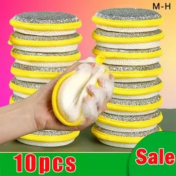5/10 шт. двухсторонняя губка для мытья посуды, щетка для мытья посуды, кастрюля, губки для мытья посуды, бытовая уборка, кухонные принадлежности