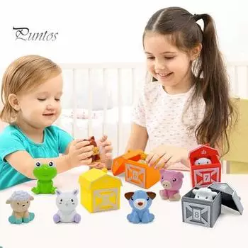 5/10 шт. Игрушка в виде сельскохозяйственного животного, обучающая счету, сопоставлению, сортировке, мелкой моторике, обучающая мини-игрушка в виде животного, подарок для малышей, мальчиков и девочек C