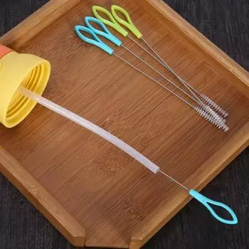 5/10 шт. Инструмент для чистки, всасывающая трубка, щетка из нержавеющей стали, мягкая щетка для волос, детская чашка для воды, нейлоновая трубка, щетка для чистки бутылочек 5PCS