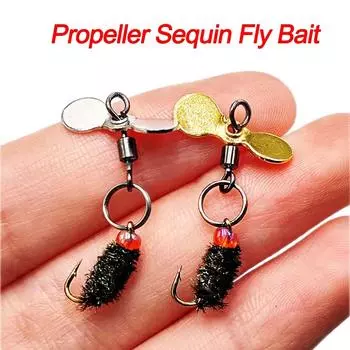 5/10 шт. искусственные приманки для насекомых, крючки для мушек, мушки, рыболовный пропеллер, блестки, рыболовный крючок, приманка для ловли форели 5Pcs