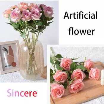 5/10 шт. Искусственные розы - Искусственные цветы. Розы ко Дню святого Валентина. Цветы для украшения дома. Ощущение ткани 5PCS