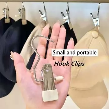 5/10 шт. крючков из нержавеющей стали, зажимы для сушки одежды, многофункциональные нескользящие складные крючки-зажимы для шарфов, брюк, носков