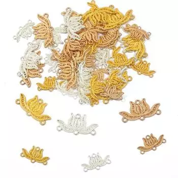 5/10 шт. металлический сплав лотос разъем подвески кулон DIY ювелирные изделия аксессуары 34x18mm 5pcs