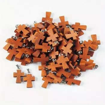 5/10 шт. Мини-крест ожерелье ручной работы крест кулон с пряжкой крест кулон своими руками маленький деревянный крест кулон 5/10 шт. 5PCS