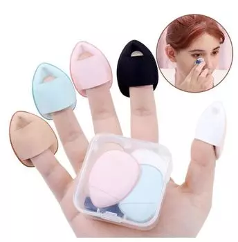 5/10 шт. Мини-пуховка для пальцев одноразовая косметическая кушонка румяна тональный крем пудра спонж для макияжа спонж для лица консилер бьюти-блендер инструменты для макияжа