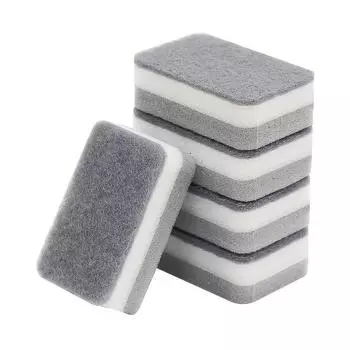 5/10 шт., многофункциональная чистящая губка, двусторонняя губка для чистки дома, кухонная губка премиум-класса, прочная губка, не царапающая салфетку, 5 Gray And White Sponges