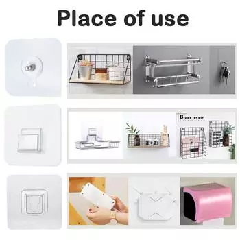 5/10 шт. настенных крючков, прозрачных проволочных полок, крючок для настенного крепления, бесплатный дырокол, держатель для наклеек для кухни и ванной комнаты, не оставляющий следов