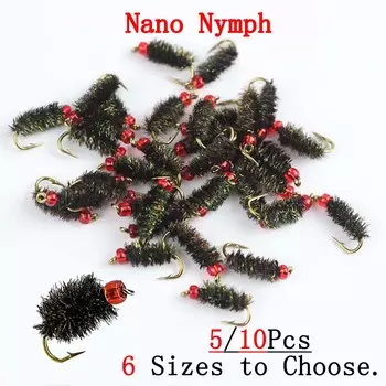 5/10 шт. нимфа Scud Fly Bug червь форель рыболовные мухи искусственные насекомые нахлыстовая приманка для рыбалки 5Pcs-Size10