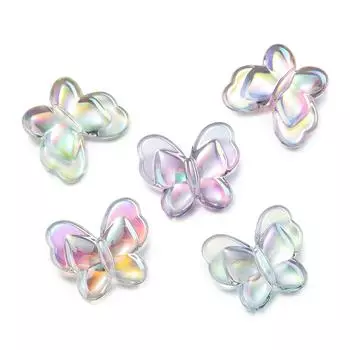 5-10 шт./пакет акриловые бабочки лазерные цветные бусины AB цвета россыпью для браслета своими руками телефон цепочки изготовление принадлежностей выводы 5pcs синий