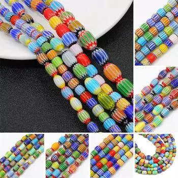 5-10 шт./пакет, глазурованные тысячи цветов, овальные бусины в этническом стиле, браслет «сделай сам», ожерелье, серьги, ювелирные аксессуары 8x12mm 5pcs/bag