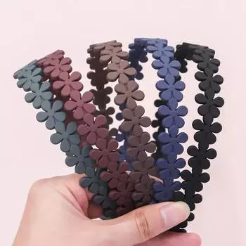 5/10 шт. Пластиковые ободки для волос с цветочным узором для девочек, Милые ободки для волос с цветами, Матовый ободок, Женские аксессуары для волос, Модные головные уборы