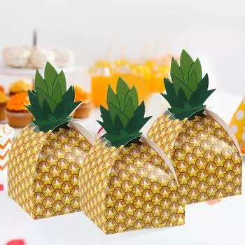 5/10 шт. подарочные коробки для конфет в виде ананаса для летней тропической вечеринки Луау, гавайского декора на день рождения, свадебного подарка, упаковочной коробки, сумки 5pcs