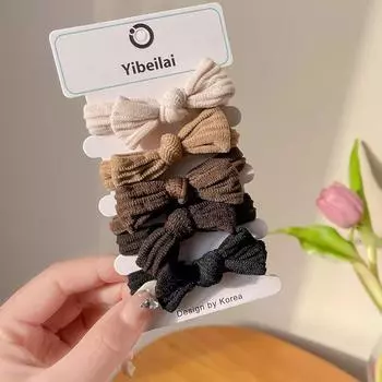 5/10 шт. простые банты для волос, цветные эластичные бесследные резинки для хвоста для женщин и девочек, милые аксессуары для волос