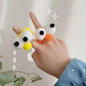 5/10 шт. резинки для волос большие глаза мультяшная форма ободок для волос конфетного цвета двойное кольцо для волос 5pcs