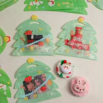 5/10 шт. Рождественские подарочные пакеты для конфет, шоколада, печенья, нуги, бисквита, подарочные пакеты на молнии, многоразовые мешочки 5pcs