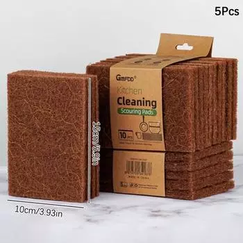 5/10 шт. сизалевая микрофибра губка экологически чистые растительные губки для мытья посуды натуральные волокна салфетка для уборки кухонные принадлежности