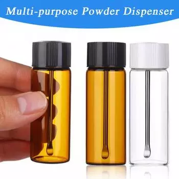 5/10 шт. стеклянные бутылки для дозирования порошка с ложками, герметичные дорожные контейнеры для специй, портативная банка для кемпинга, кухня, держатель для приправ 5pcs