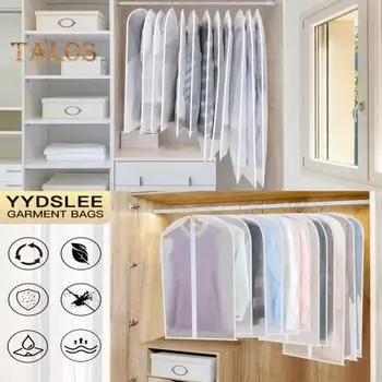 5/10 шт. Сумки для одежды с застежкой-молнией, полупрозрачные, многоразовые, моющиеся, для организации гардероба, сумки для подвешивания одежды 10 pcs