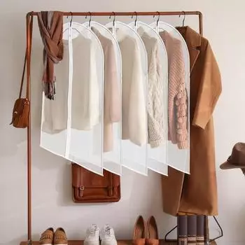 5/10 шт. Сумки для одежды с застежкой-молнией, полупрозрачные, многоразовые, моющиеся, для организации гардероба, сумки для подвешивания одежды 10 pcs