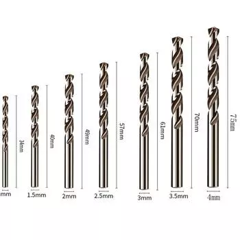 5/10 шт. сверла HSS M35 Cobalt 1 мм 1,5 мм 2 мм 2,5 мм 3 мм для шнека из нержавеющей стали, высококачественные детали электроинструмента для сверлильного станка