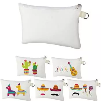 5/10 шт. термопереносные косметические сумки белые сублимационные пустые принадлежности для косметички DIY живопись искусство орнамент