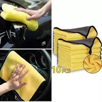 5/10 шт. Утолщенное полотенце для мытья автомобиля, салфетка для протирки автомобиля, супер впитывающая и не оставляющая волос, специальные чистящие средства для автомобилей 1pcs