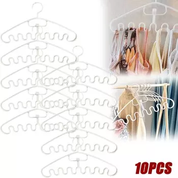 5/10 шт. Волны многопортовая поддержка вешалки сушилка для одежды многофункциональная вешалка для одежды вешалка для галстуков вешалка для хранения ремней 5PCS белый