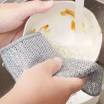5/10 шт. Волшебная салфетка для уборки, утолщенная односторонняя металлическая проволочная тряпка для мытья посуды, кухонные полотенца для посуды, чистящие инструменты