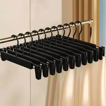 5/10 шт. вешалка для брюк регулируемые зажимы экономия места противоскользящая металлическая стойка женская юбка органайзер для одежды носки нижнее белье стойки 5pcs чёрный
