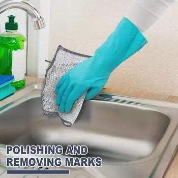 5/10 Ткань из металлической проволоки, Ткань для ежедневной чистки, Сетчатая ткань, Антипригарная жиронепроницаемая ткань, Тряпка для мытья посуды, Тряпка для чистки сковороды 5pcs