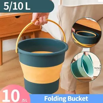 5/10L Collapsible Bucket Portable Folding Bucket Car Wash Basin Silicone Washing Bucket Camping Home Foldable Cleaning Bucket