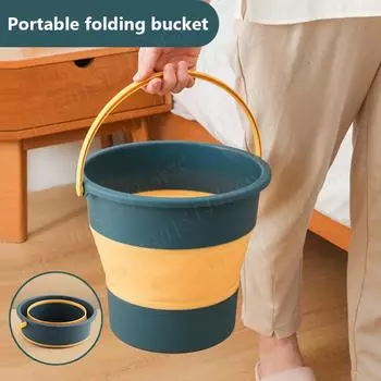 5/10L Travel Folding Bucket Wash Car Wash Bucket Water Storage Container Space Saving Silicone Water Bucket for Outdoor Car Wash