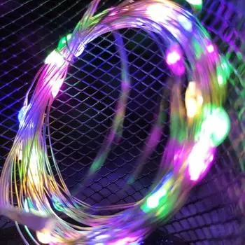 5-10M LED String Lights Copper Wire Fairy Lights Night Light For Christmas Garland Room Bedroom Indoor Wedding Decoration Lamp 50LED разноцветный