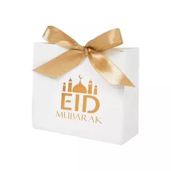 5/10Pcs Eid Mubarak Candy Gift Boxes Ramadan Kareem Cookie Snack Packaging Box Bag 2024 Muslim Islamic Party Decoration Supplies 5pcs