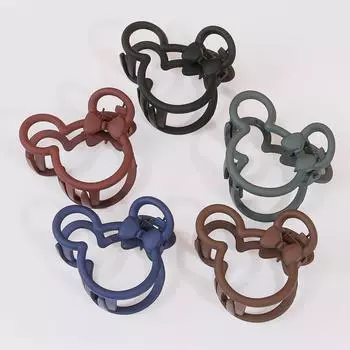 5/10pcs Fashion Matte Bear Hair Claw Clips Plastic Clamp Barrettes Clip Cartoon Hair Clip Claws Hair Accessories For Women Girls