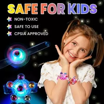 5/10pcs LED Glowing Spinner Bracelets Kids Birthday Party Favors Goodie Bag Filler Guest Gift Luminous Party Supplies Fidget Toy 5pcs