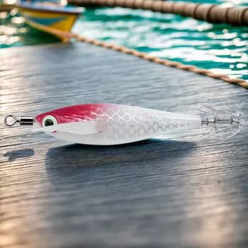 5/10Pcs Luminous Squid Jig Hook Fishing Lure Artificial Fake Octopus Lures Wood Shrimp Cuttlefish Hard Bait Sea Fishing Tackle 5 Pcs